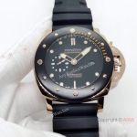 Copy Panerai Submersible PAM00974 watch Black Bezel Rose Gold